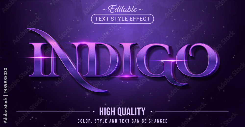 Poster Editable text style effect - Indigo text style theme.