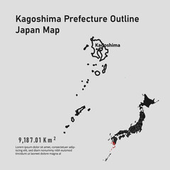 Kagoshima Prefecture Outline of Japan Map