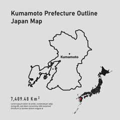 Kumamoto Prefecture Outline of Japan Map