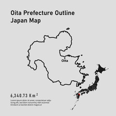 Oita Prefecture Outline of Japan Map