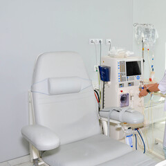 hemodialysis and nephrology, preparation for the hemodialysis procedure in the hospital 