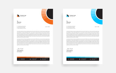 Abstract corporate business letterhead design template