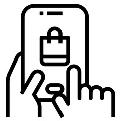 Obraz premium Mobile Shopping outline icon