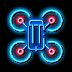 drone flying toy neon light sign vector. Glowing bright icon drone flying toy sign. transparent symbol illustration