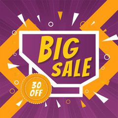 Big sale banner design. sale banner design template. big sale design for advertisement, campaign, season, event or marketing tools.