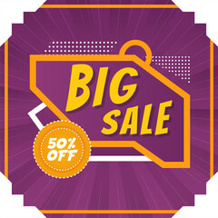 Big sale banner design. sale banner design template. big sale design for advertisement, campaign, season, event or marketing tools.