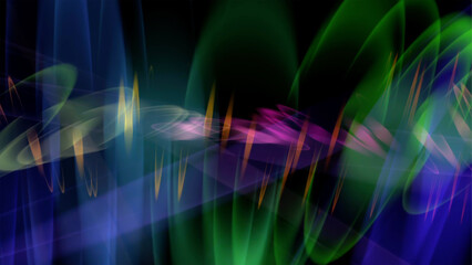 3d Abstract colorful blurred  lights background