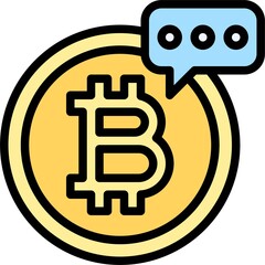 Bitcoin and Rumors icon, Cryptocurrency related vector