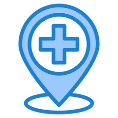 Obraz premium location blue style icon