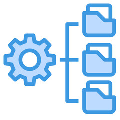 Data blue outline icon