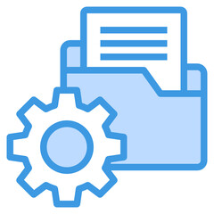 Folder blue outline icon