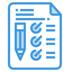 Implementation blue outline icon