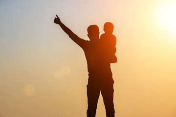 Fototapeta premium Father and child are playing together