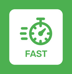 Fast stopwatch, timer icon. Vector illustration. Speed concept