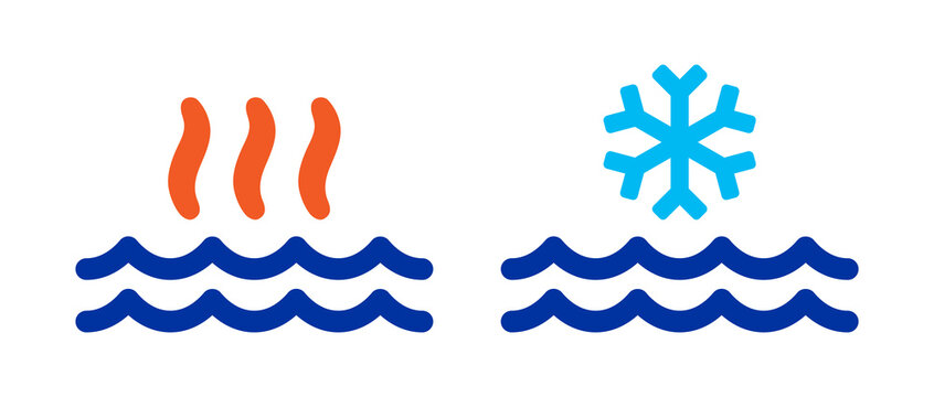 Hot and cold water vector illustration.