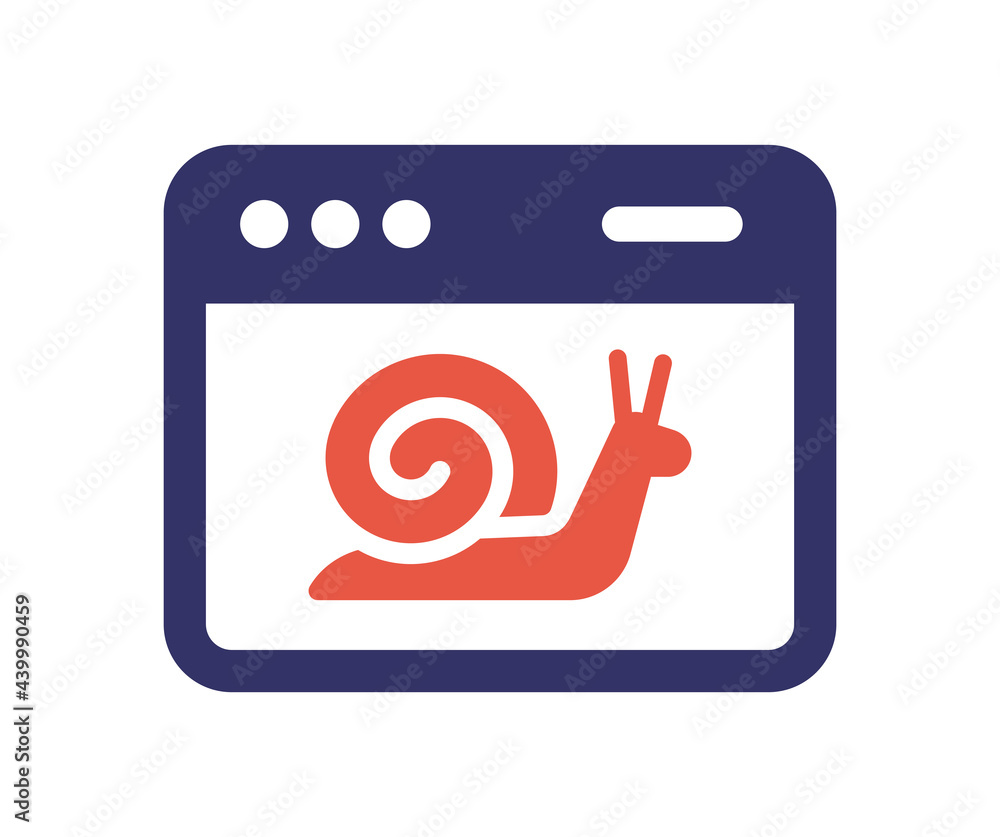 Poster Slow progress loading website icon. Vector illustration
