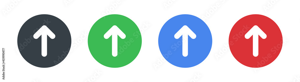 Leinwandbilder arrow up icon. round simple button, circular vector sign.