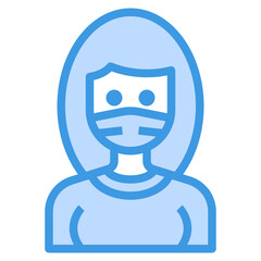 Avatar blue outline icon