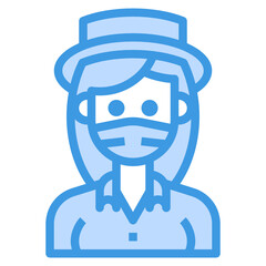 Avatar blue outline icon