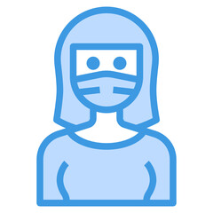 Avatar blue outline icon