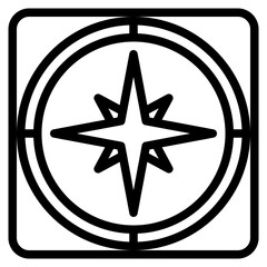 compass outline style icon