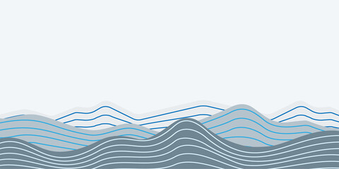Abstract mountains illustration with lines
