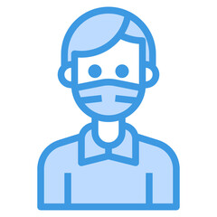 Avatar blue outline icon