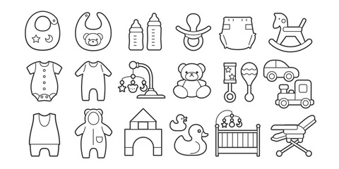 Icon set for babies and toddlers