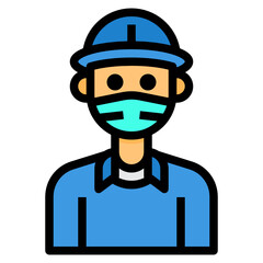 Avatar filled outline icon