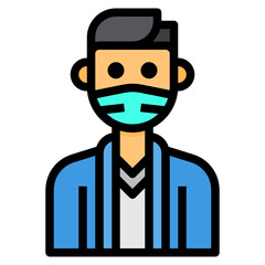 Avatar filled outline icon