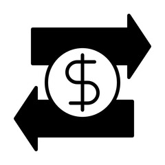 Glyph money transfer icon