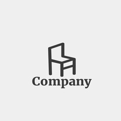 Black chair logo template