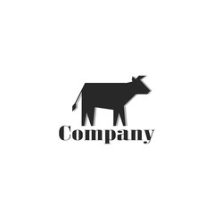 Black cow logo design