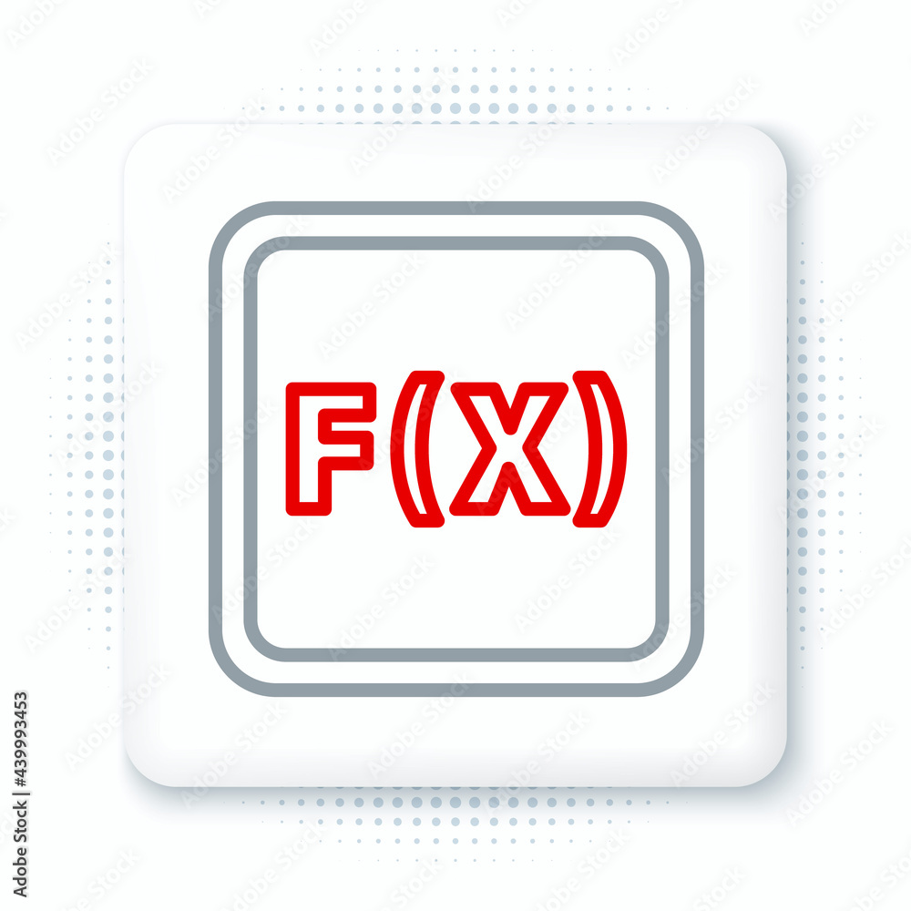 Aufkleber line function mathematical symbol icon isolated on white background. colorful outline concept. vecto