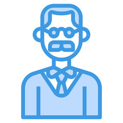 Teacher blue outline icon