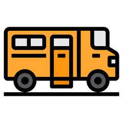 Bus filled outline icon