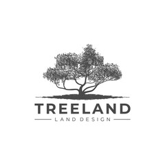 vintage rustic old tree logo