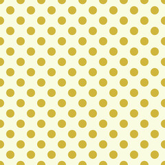 seamless background with dots pattern gold yellow color, polka dots on white background 