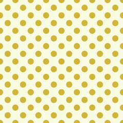 seamless background with dots pattern gold yellow color, polka dots on white background 