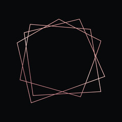 Rose gold geometric polygonal frame