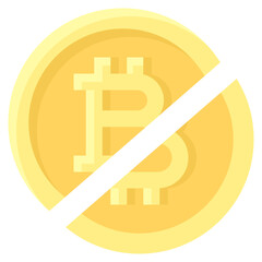Bitcoin halving icon, Cryptocurrency related vector