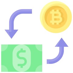Bitcoin Exchange icon, Cryptocurrency related vector