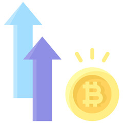 Price increase icon, Cryptocurrency related vector