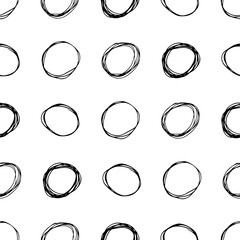 Seamless pattern with sketch circles shape