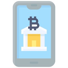 Obraz premium Mobile Banking icon, Cryptocurrency related vector