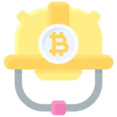 Hard hat icon, Cryptocurrency related vector