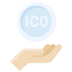 Initial coin offering icon, Cryptocurrency related vector