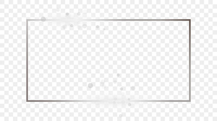 Silver glowing rectangular shape frame with sparkles