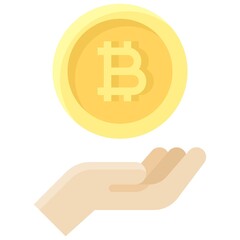 Bitcoin icon, Cryptocurrency related vector