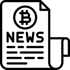 Bitcoin News icon, Cryptocurrency related vector